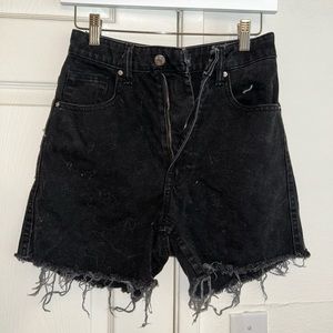 Zara black denim shorts